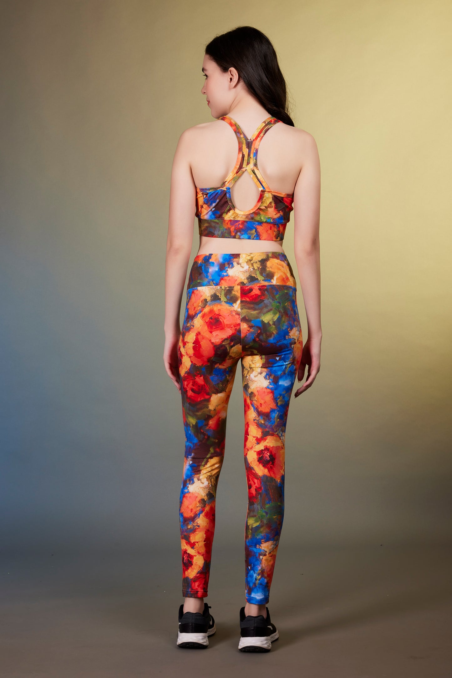 Sport zipper Vest Oil-painted peony - OKAPI