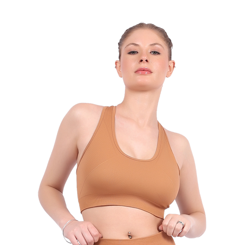Racerback Sports Bra - Café Mocha - OKAPI