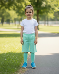 Children  Sport Knee-length Short Apple Green - OKAPI