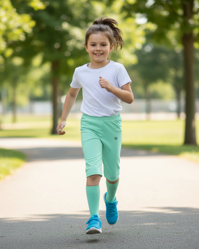 Children  Sport Knee-length Short Apple Green - OKAPI
