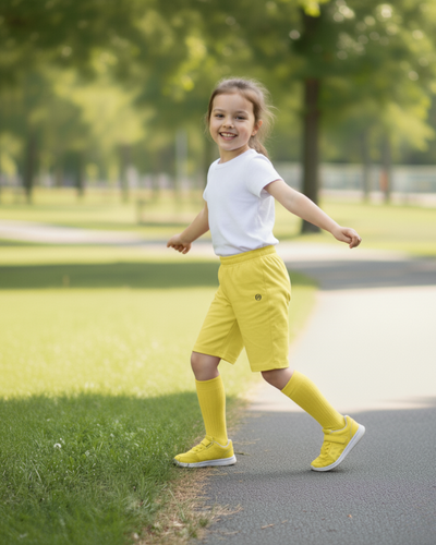 Children  Sport Knee-length Short Lemon - OKAPI