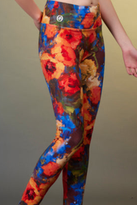 Sport legging Seamless Side Oil-painted peony