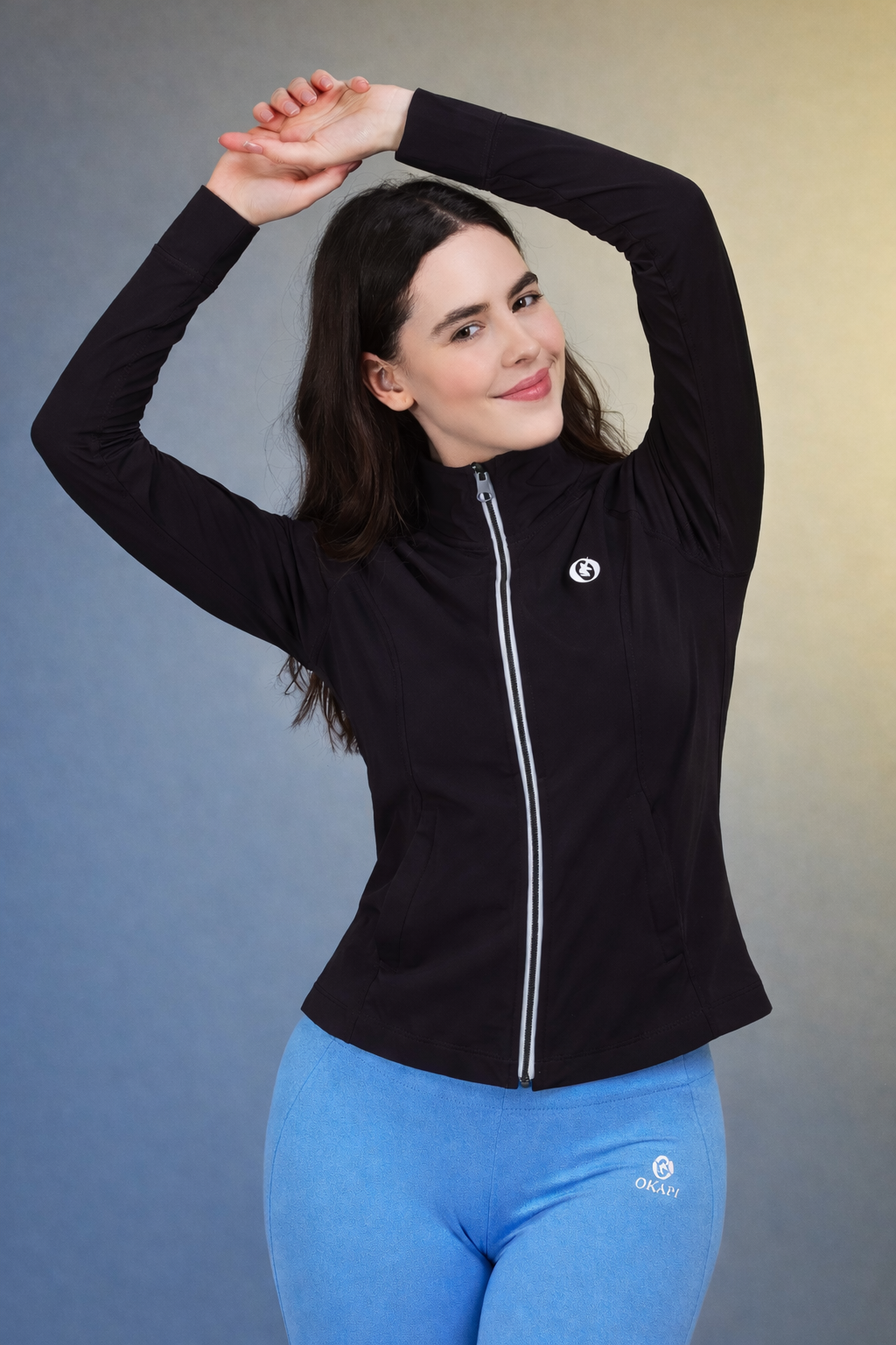Okapi Stand Collar Coat Black - Sustainable Outerwear UAE | OKAPI Lifestyle