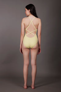 Cross-back strap Swimsuit Lemon - OKAPI