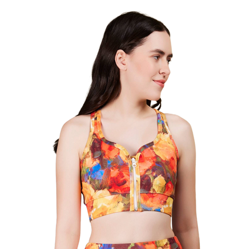 Okapi Zip Sport Vest - Oil-painted peony - OKAPI