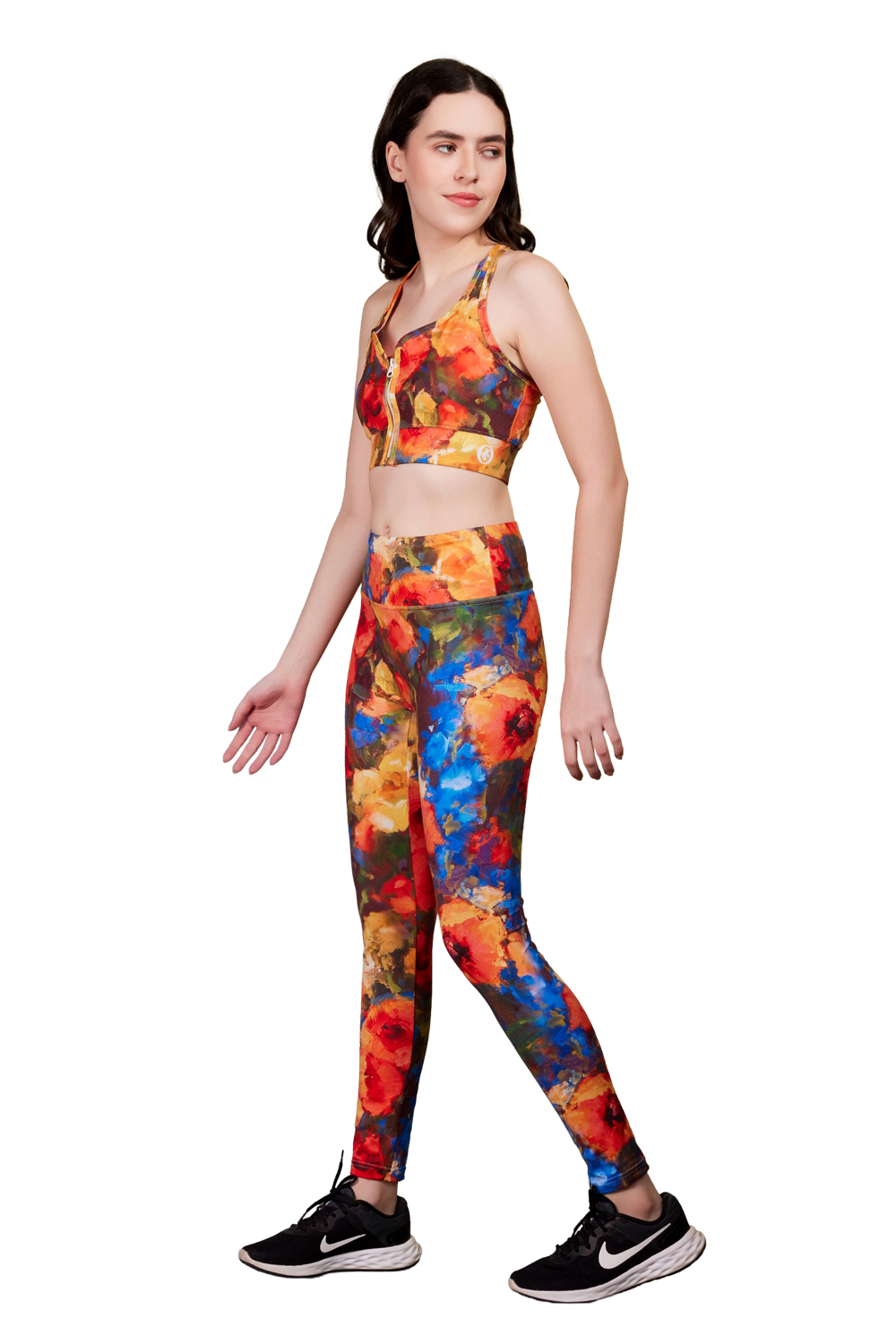 Okapi Contour Leggings - Oil-painted peony - OKAPI