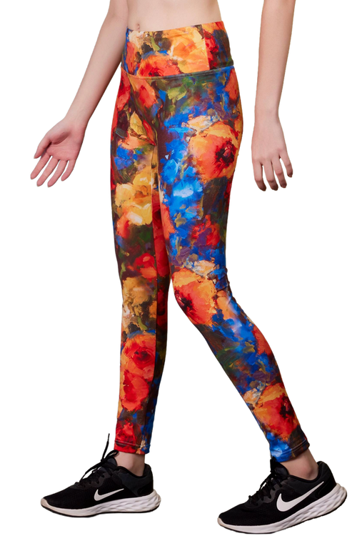 Okapi Contour Leggings - Oil-painted peony - OKAPI