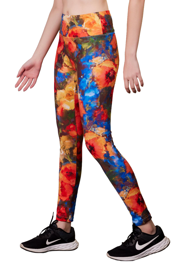 Okapi Contour Leggings - Oil-painted peony - OKAPI