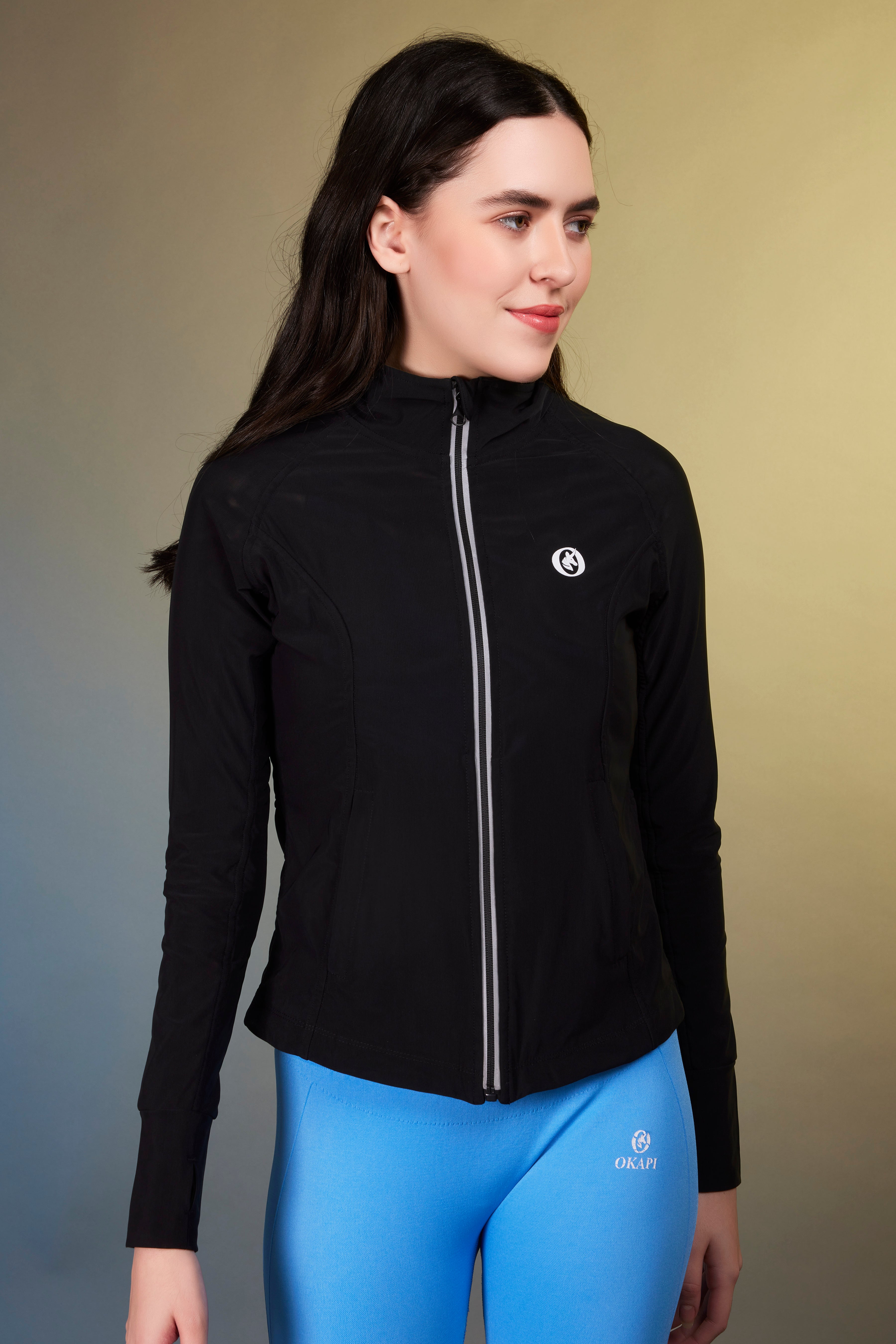 Stand up collar coat Black - OKAPI