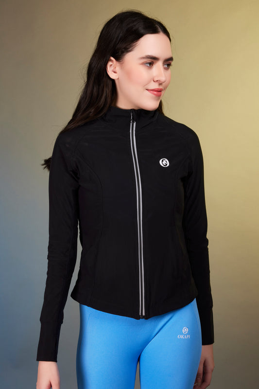 Stand up collar coat Black - OKAPI