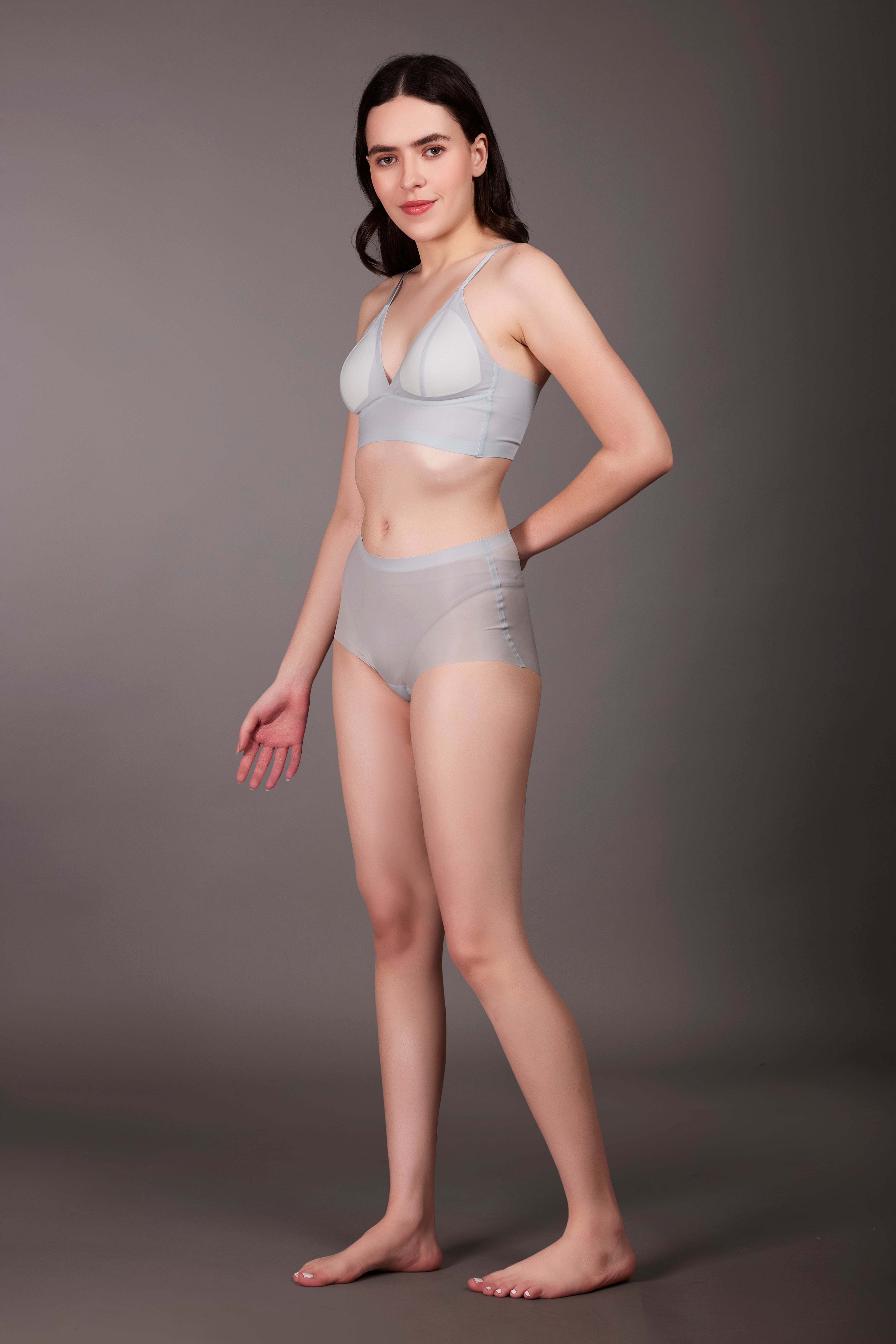 Sheer Fancy Bra Blue - OKAPI