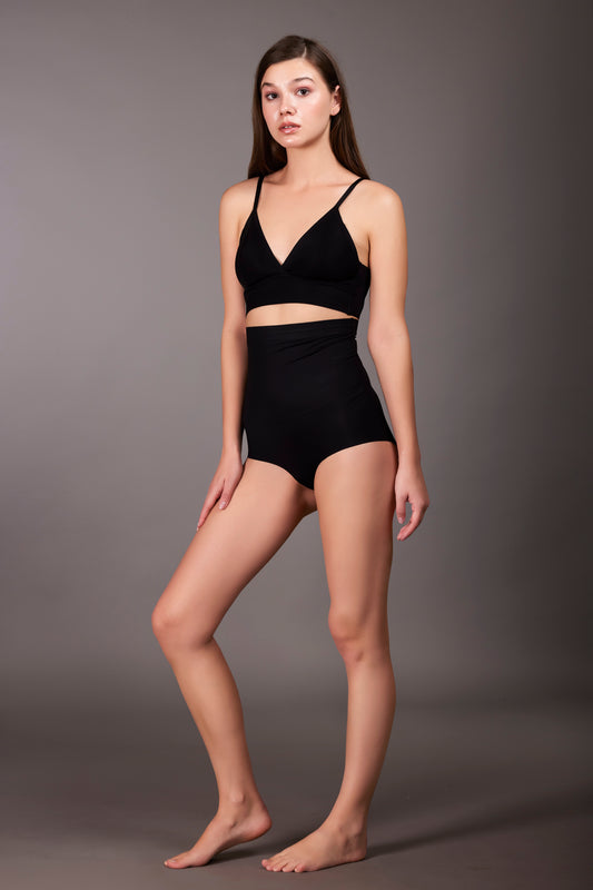 Chic Shaping High Waist Sheer Brief Black - OKAPI