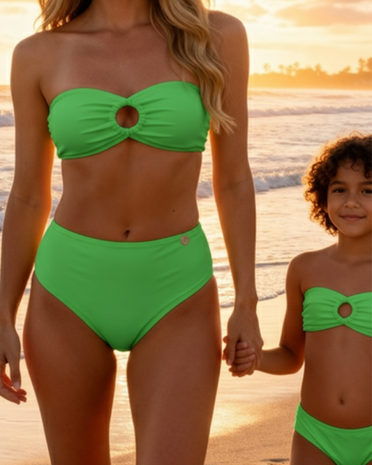 Family Matching Bandeau Bra Apple Green - OKAPI